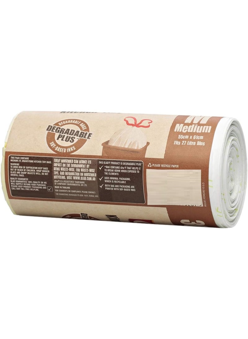 Glad Kitchen Tidy Degradable Plus Medium Bags 30 Counts 55 X 61 Cm For 27 L Bins - Image 2